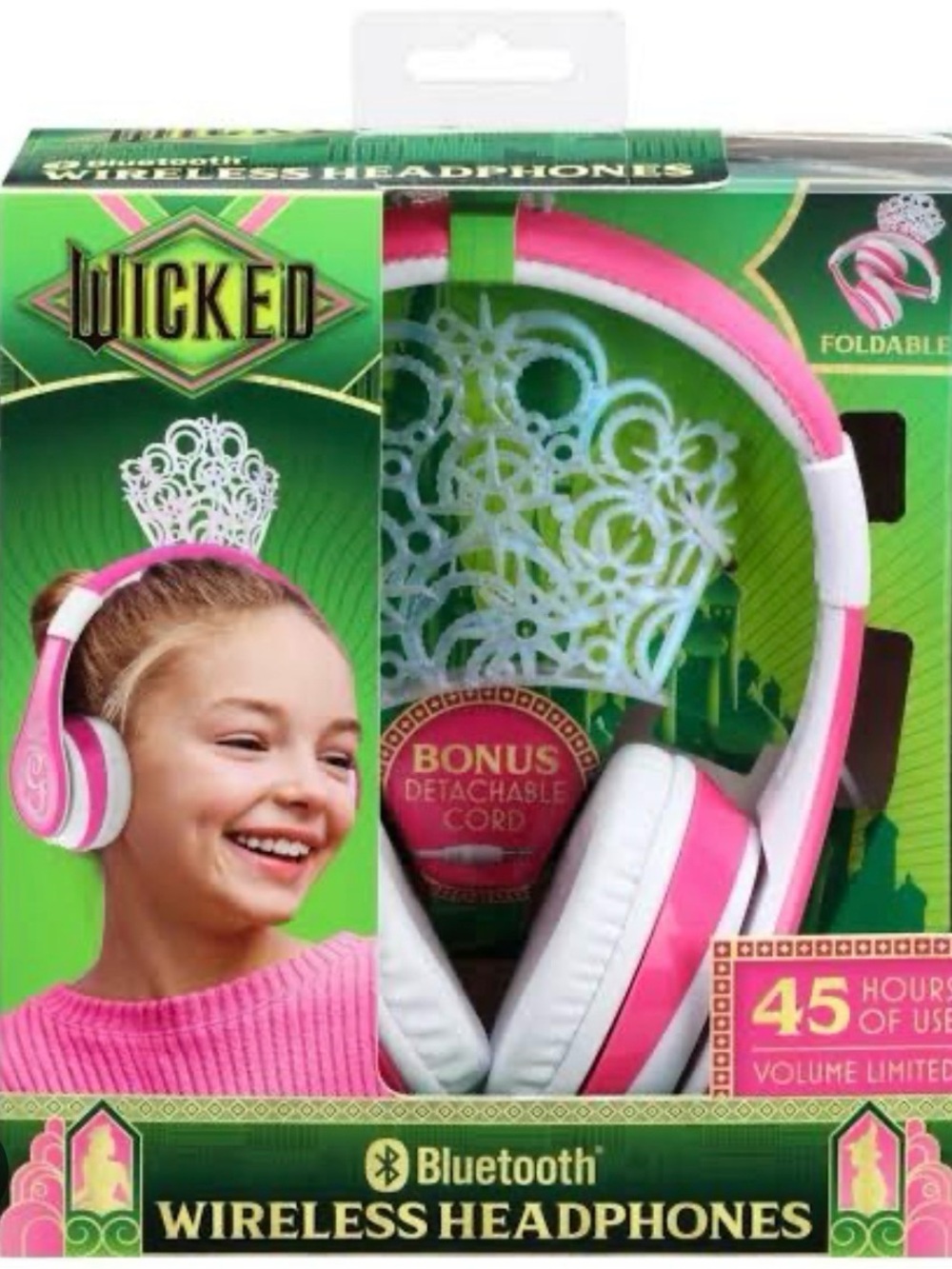 Pink & White Wireless Bluetooth Headphones